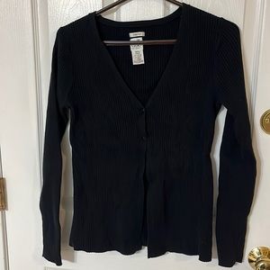 Duo Maternity black ribbed cardigan sweater